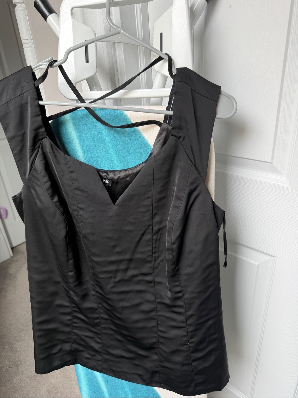 City Chic Black Satin Formal Tank Top — Size 18 — Stunning!